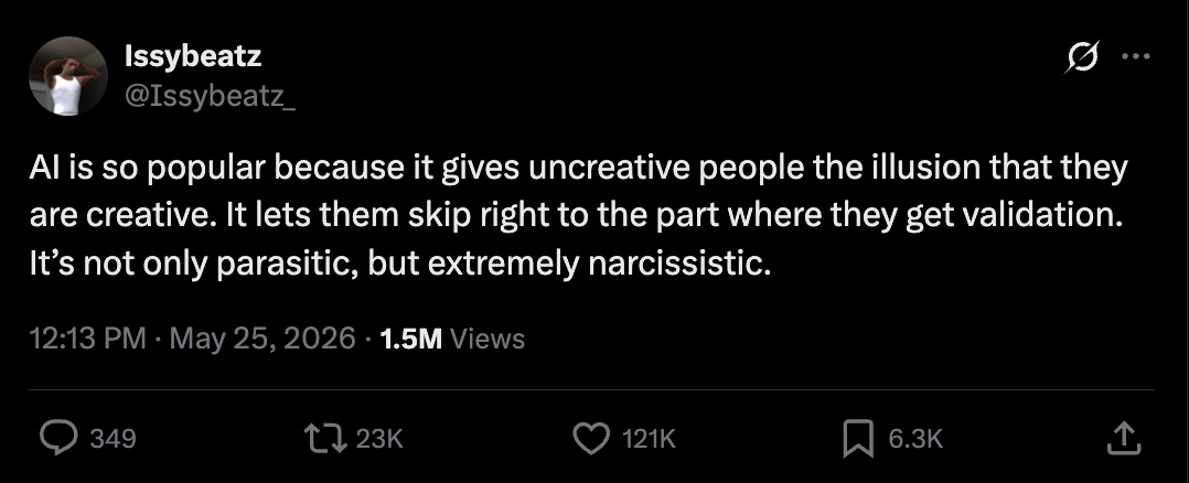 Issybeatz tweet on AI