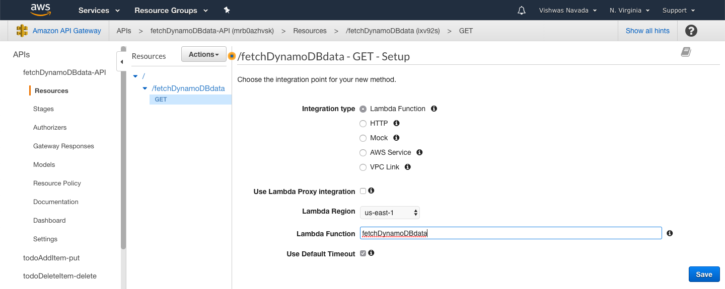 Adding GET Method to API Gateway