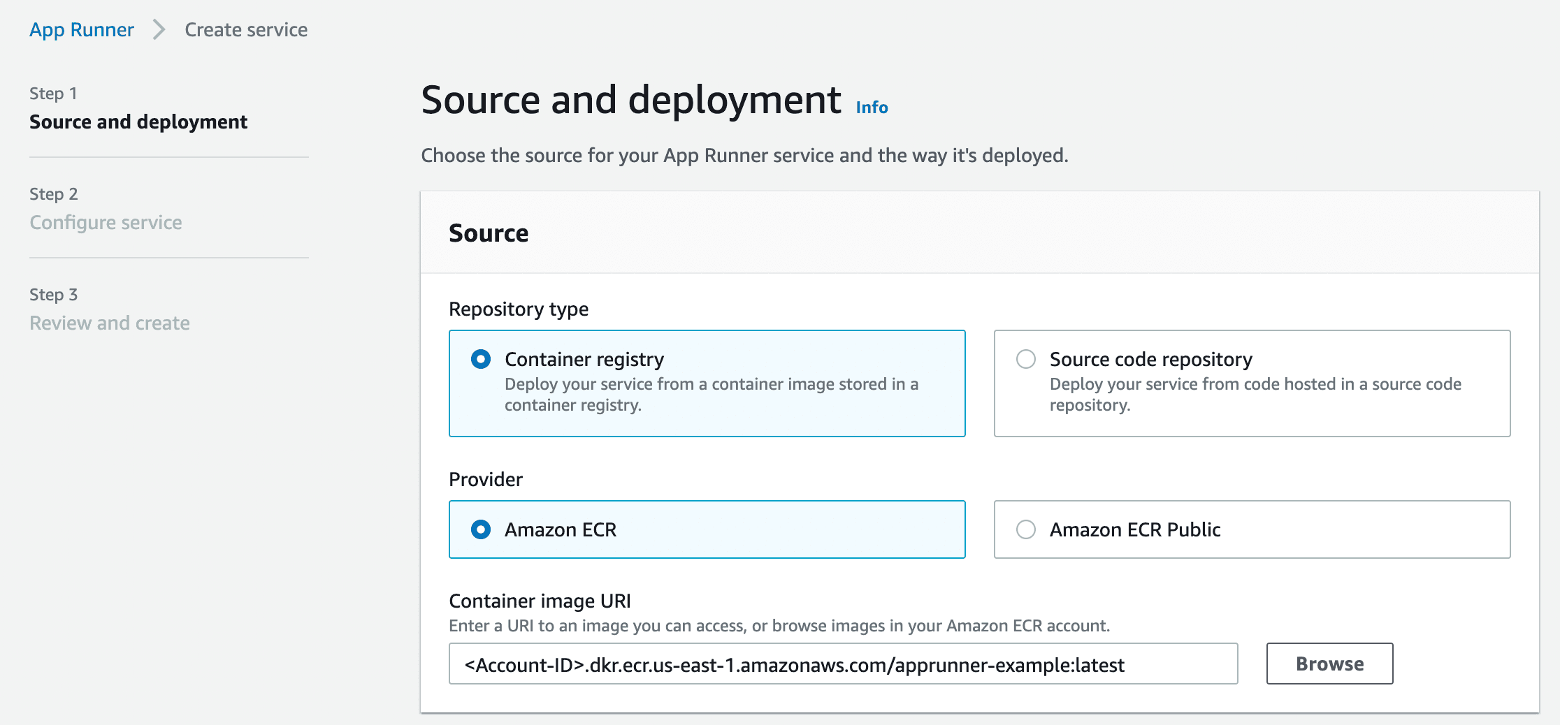Select ECR from the Menu
